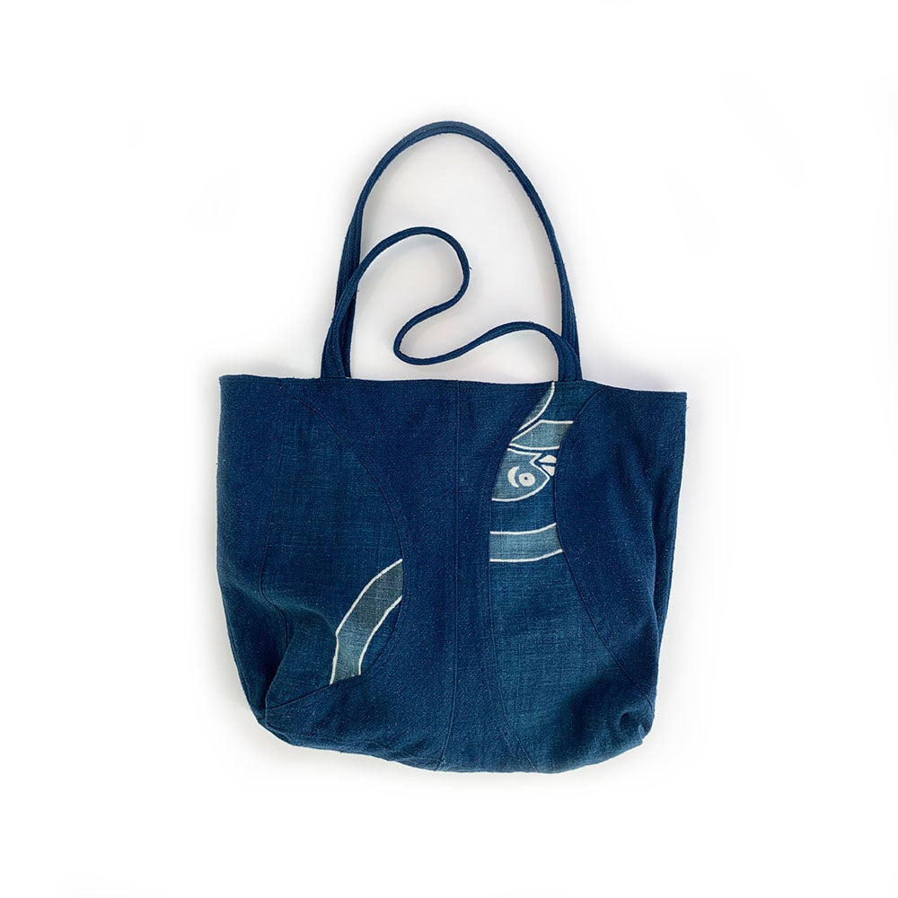 Indigo Dyed Tote Bag | A Made in Japan Sashiko Fabric Bag by